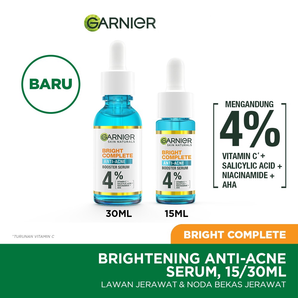 Garnier Bright Complete Anti Acne Serum - Skincare Wajah Jerawat 15ml / 30ml