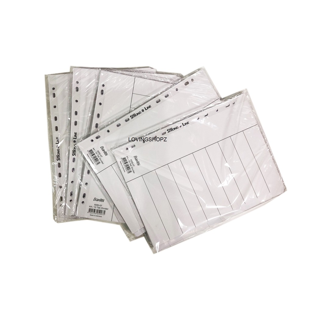 

HJK Tab Divider Bantex A4 Putih Semua, Pembatas Binder Bantex A4 6050-07