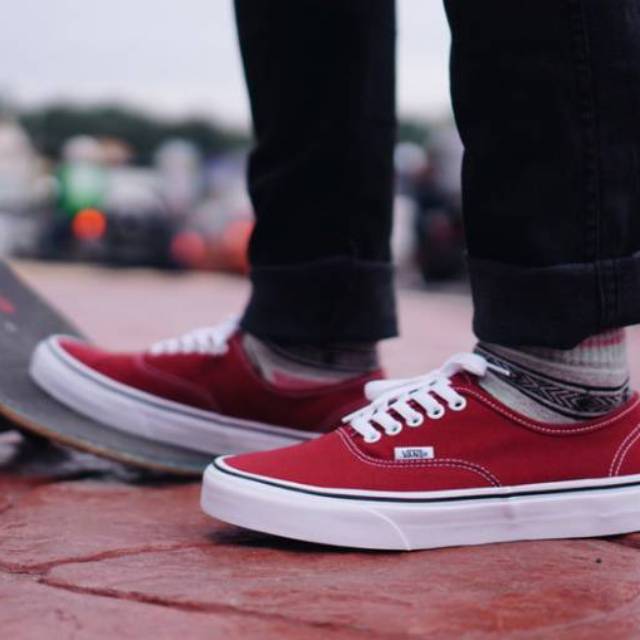 rumba red checkered vans