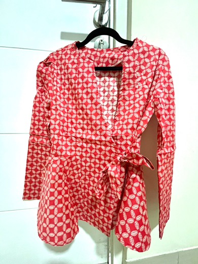 Pretty Batik Valencia Atasan Batik Peplum Lengan Panjang - Blouse Wanita Fit Up To L