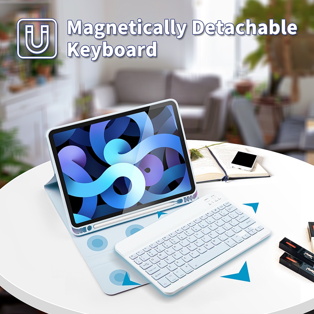 Goojodoq For ipad Casing Keyboard Bluetooth Untuk