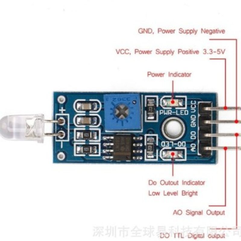 Module sensor photodiode deteksi cahaya photodioda arduino uno mega