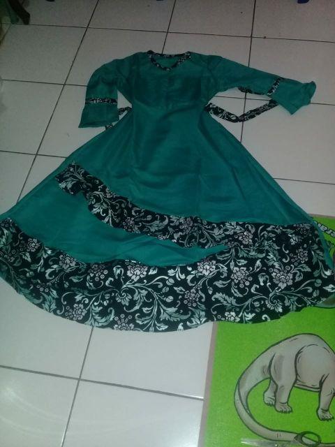 Baju Batik Couple Gamis Dilan Batik Bilda Modern Set Anak Muslim