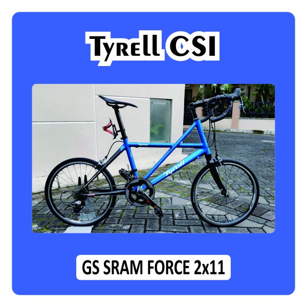 Sepeda Tyrell CSI Grupset Sram Force 2 x 11 Hub DT Swiss Carbon Mini Velo Blue Biru Japan Jepang