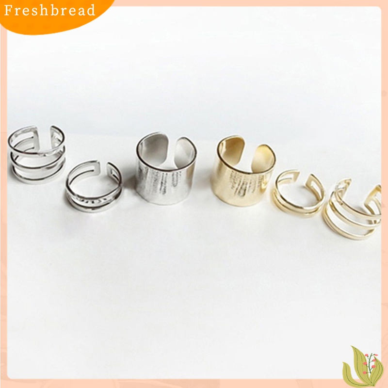 [Fresh] 3Pcs / Set Cincin Buku Jari Aneka Bentuk Warna Silver untuk Wanita