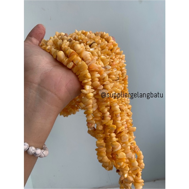 kerikil Batu jagung kuning yellow corn 2cm bahan gelang kalung akik