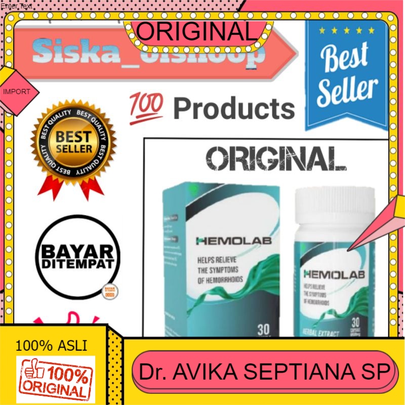 100% ASLI TERLARIS  HERBAL HEMOLAB ORIGINAL - MENGATASI GEJALA WASIR - HEMOLAB DIJAMIN PALING MANJUR