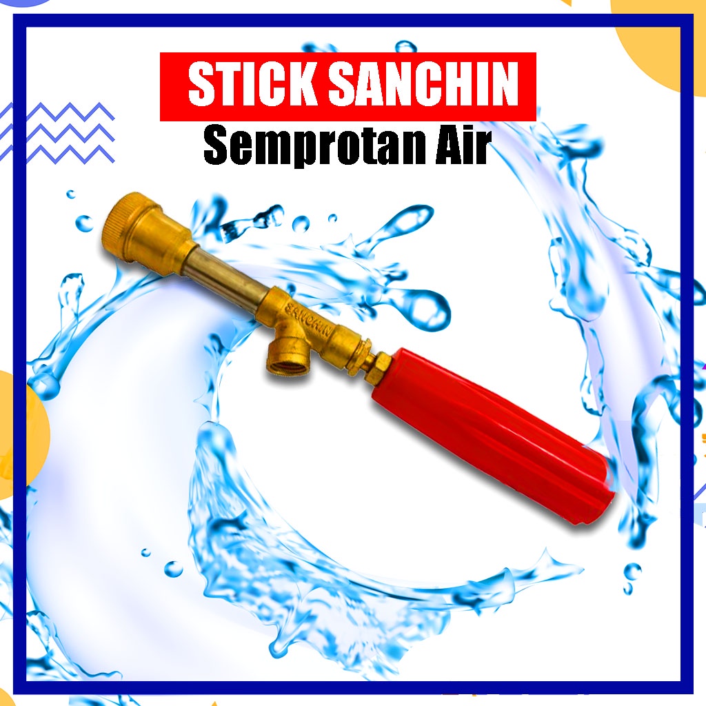 Stik Sanchin 20 Cm Cuci Steam Motor Jet Cleaner Stick Sanchin 20 Cm Lurus Sanchin Air Kencang Kuningan  Spray Gun 20 Cm Semprotan Air Jet Cleaner Motor Mobil Steam