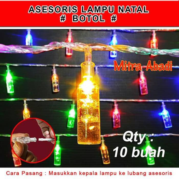 Aksesoris Lampu Natal Model Botol 1 SETT = 10 pcs