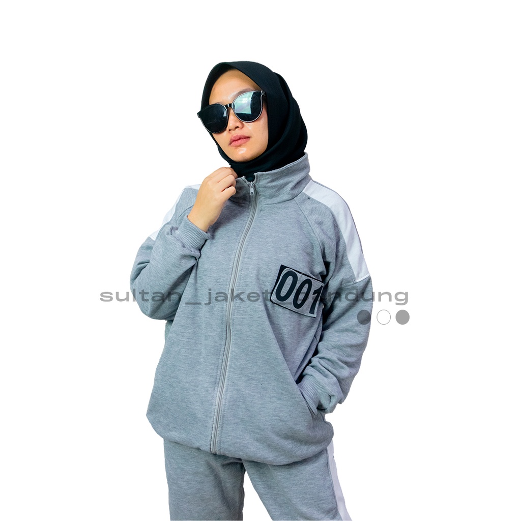 SQUID GAME SETELAN JAKET &amp; CELANA TERMURAH GREY II JAKET KOREA II JAKET OLAHRAGA II SETELAN ANAK