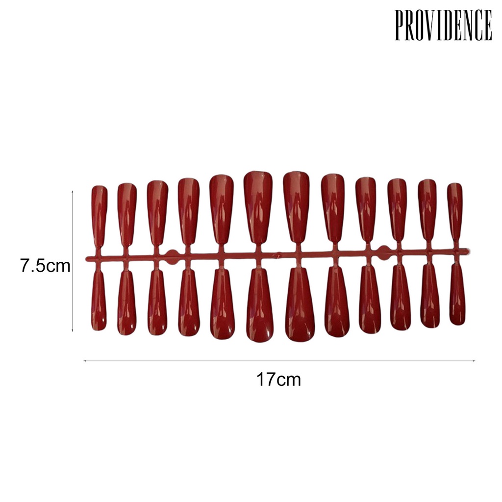 Providence 10 Set Kuku Palsu Warna Campur Bahan Plastik Untuk Nail Art DIY