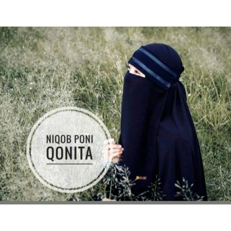 Niqob Bandana Qonita Niqab List Hitam Murah