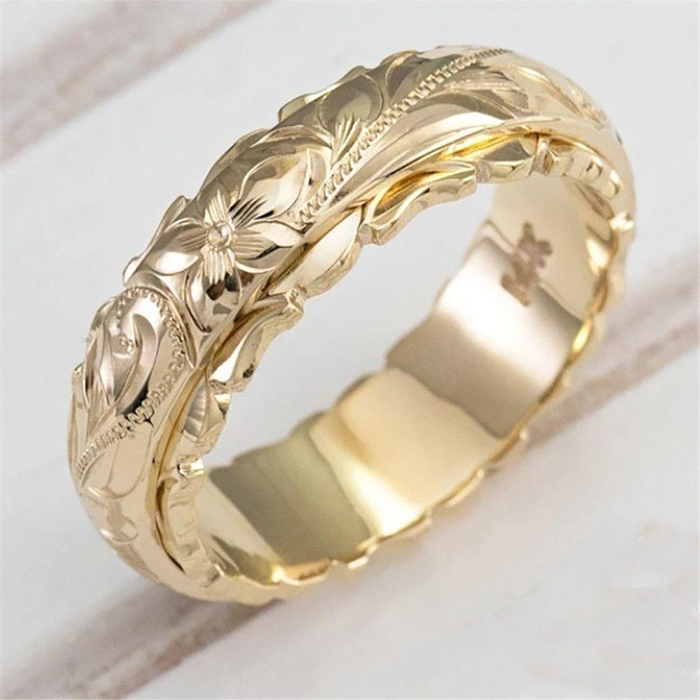 Preva Womens Ring Elegant Size 5-11 Wedding Pengantin Mewah Gantung Ukir Bunga