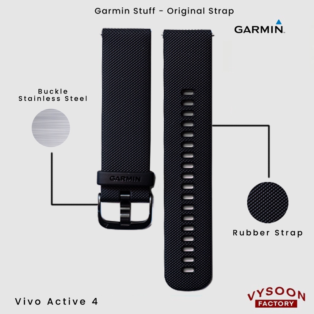 Strap Rubber Smartwatch Garmin Vivo Active 4 Original - Black