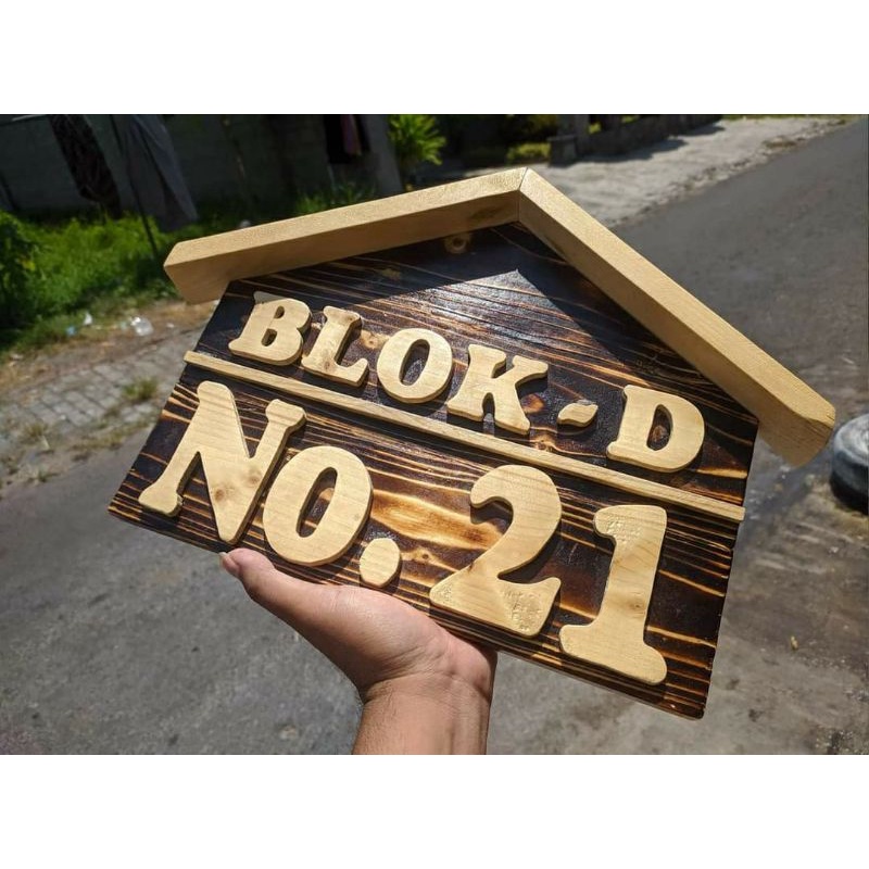 nomor rumah unik / nomor kayu jati Belanda hiasan rumah lebih menarik