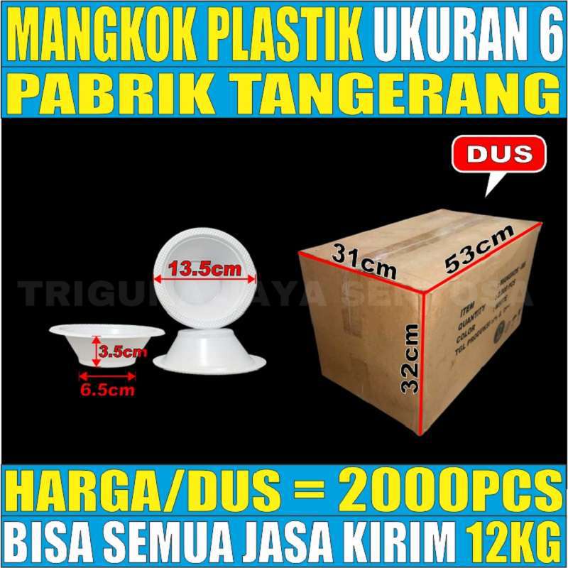 Mangkok Plastik Putih M6 uk 6 Sedang / Mangkok M7 uk 7 Besar Dus Mangkok Makan Sekali Pakai Js krm