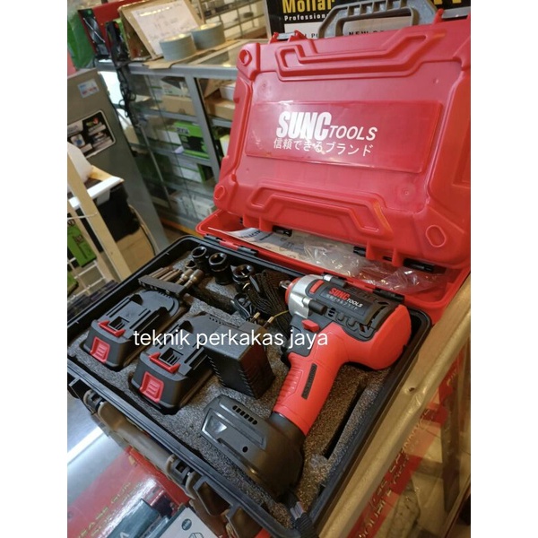 sunc tools 48f 2 bateray - impact wrench SUNC 48F box merah SUNC