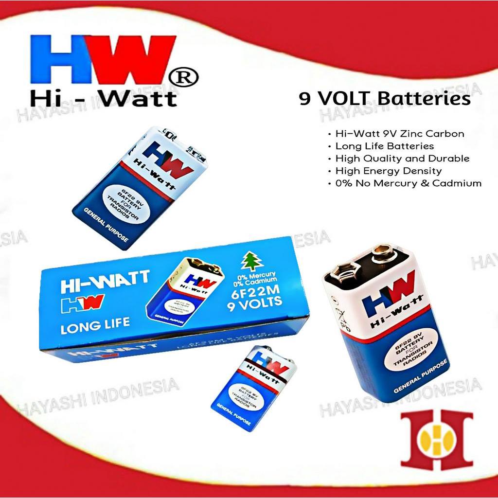 BATERAI KOTAK 9V HW - 5pc