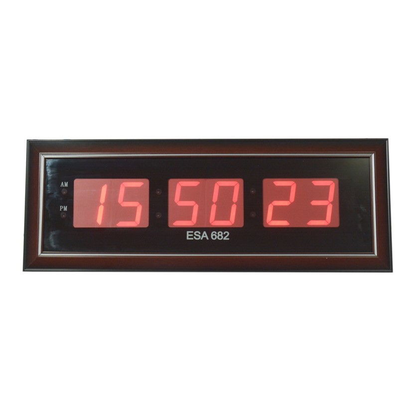 Jam Dinding Digital LED Wall Clock Ukuran Besar 63cm ES682