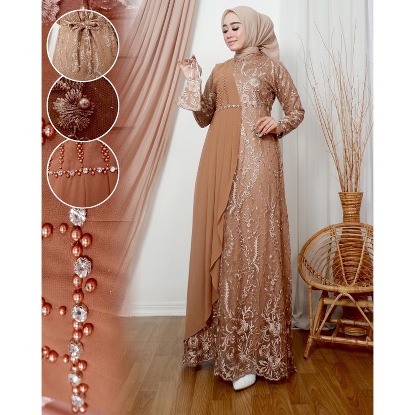 Gamis tille | Gamis brukat payet  yumna dress | Gamis pesta | Dress brukat bordir