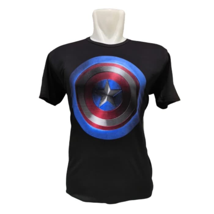 Kaos Pria Big Size Captain America Biru Baju Atasan Superhero Tshirt Jumbo XXXL Rhymes Import