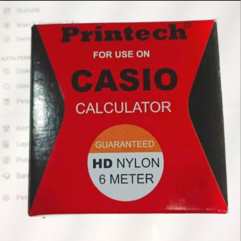 

PRINTECH PITA KALKULATOR CASIO 6 METER HD NYLON BLACK RED TAPE