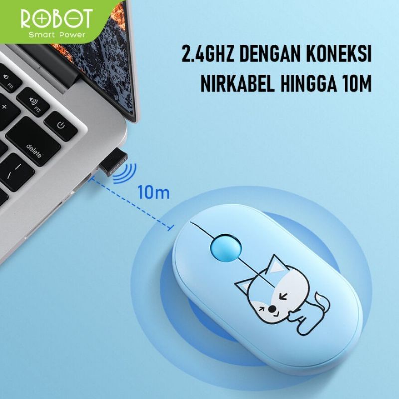 MOUSE WIRELESS SILENT KEY 1600DPI ROBOT M230