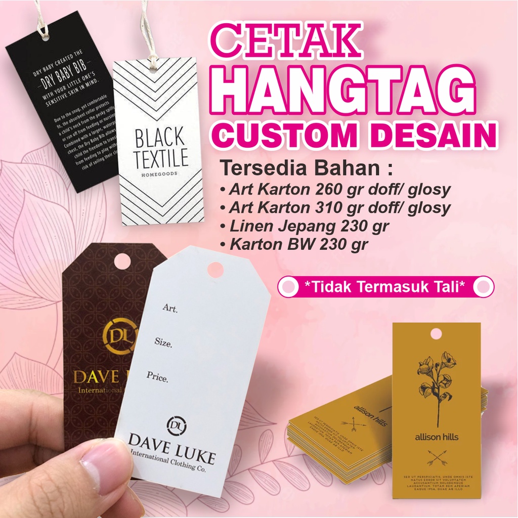 Cetak Label Hang Tag Baju / Hang Tag Baju / Hang Tag Custom