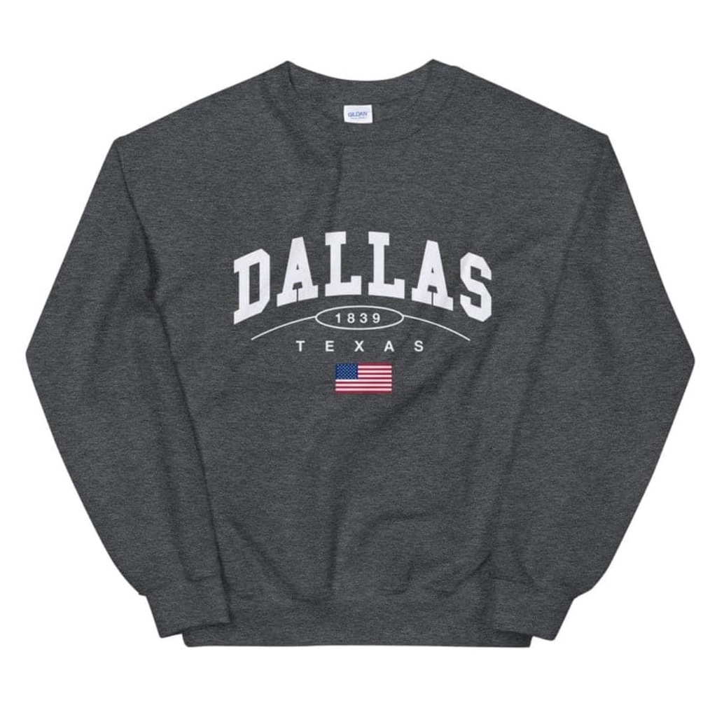 SWEATER UNISEX OVERSIZE DALLAS TEXAS // CREWNECK UNISEX PREMIUM SIZE M TO XXL FLEECE TEBAL LEMBUT TERBARU,