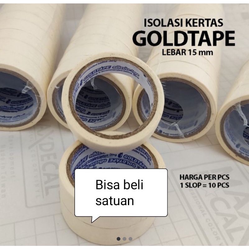 

Isolasi Kertas 15 mm Gold Tape