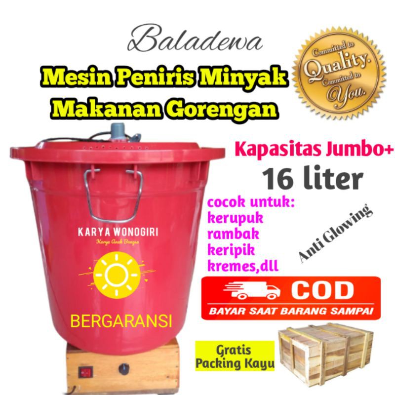 Baladewa 16liter spiner peniris minyak spinner minyak pengering minyak alat dapur Super Jumbo