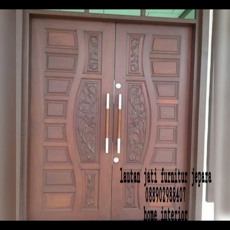 pintu rumah kupu tarung kayu jati