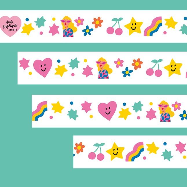 

☄ Washi Tape Yellow Girl / White ➤