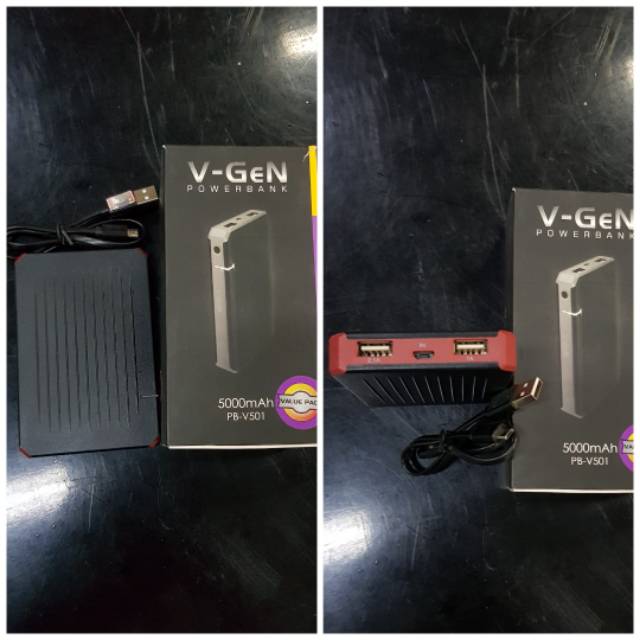 Power Bank V-gen VGen Power Bank 5000mAh Grey n Red