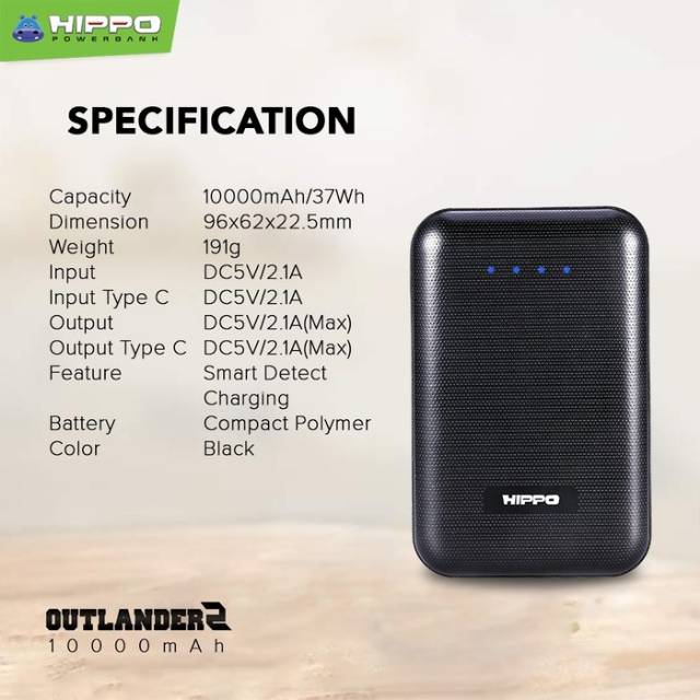 Hippo Powerbank  Outlander2  dan Outlander 310000 Mah