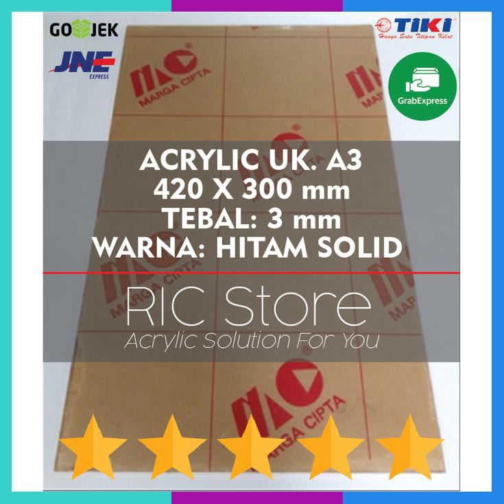 

Acrylic / Akrilik Lembaran Uk. A3 Tebal 3Mm Hitam