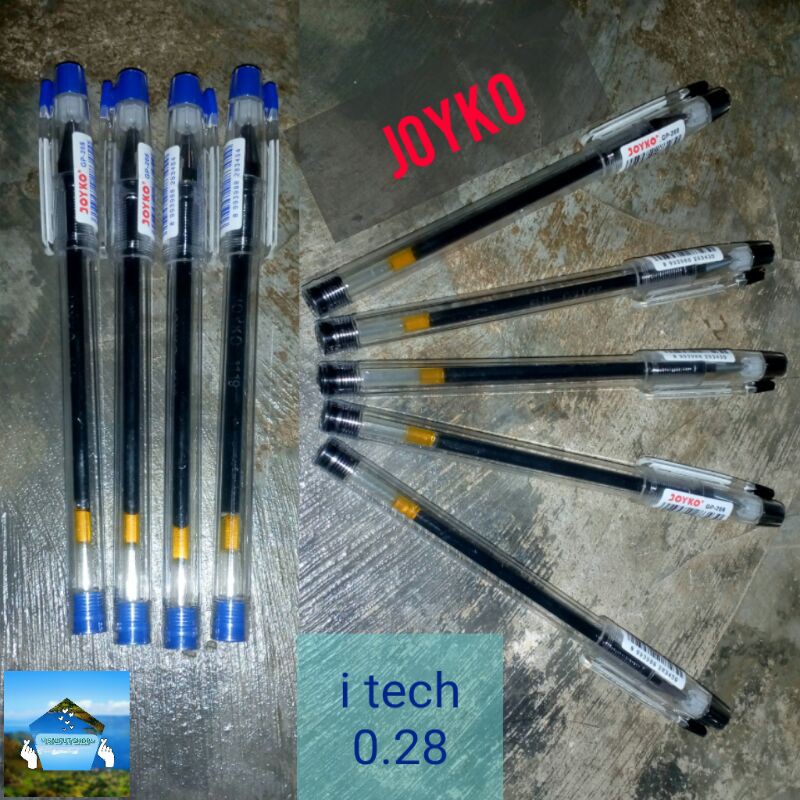 

Pulpen Joyko i tech 0.28 hitam biru GEL PEN