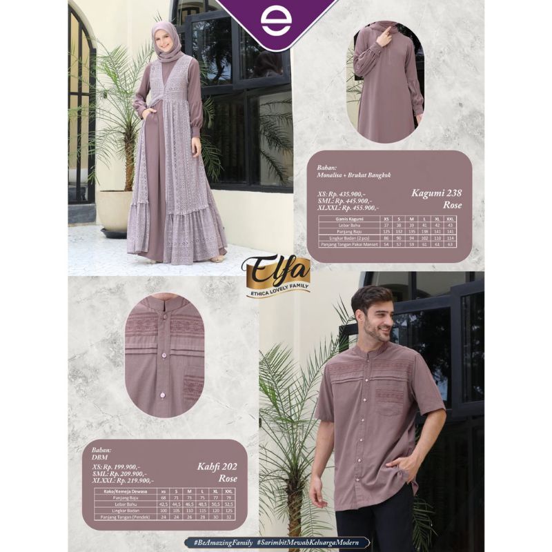 [READY] SARIMBIT ETHICA COUPLE 147 ROSE KAGUMI 238 KAHFI 202 ROSE TAN