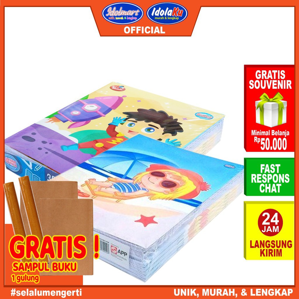 IDOLAKU Buku Tulis SIDU isi 38 Lembar 1 Pack Isi 10 Buku Sinar Dunia