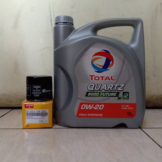 Paket Oli Total SAE 0W-20 FS 3L + Filter Oli Karimun Wagon/ Estillo