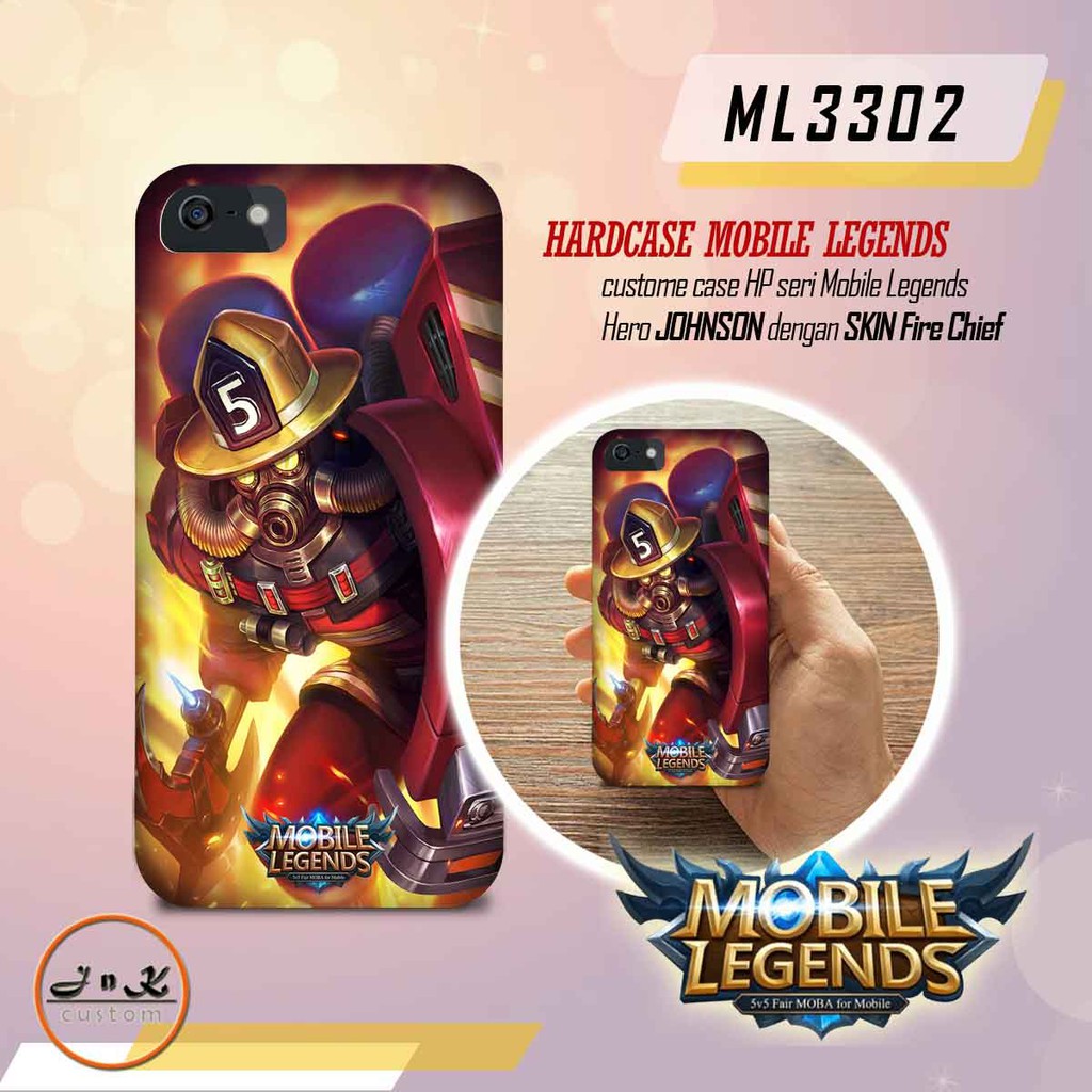 CUSTOM CASE MOBILE LEGENDS - HERO JOHNSON. SKIN FIRE CHIEF