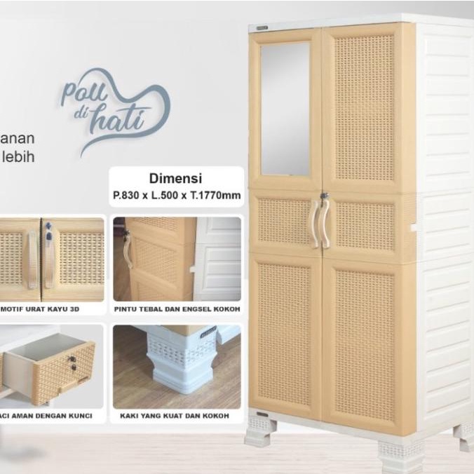 Produk Terbaik] Lemari Plastik Besar Napolly BCR.3D-8577R.LCK