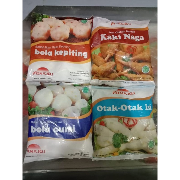 

Minaku bola cumi/ bola kepiting/otak otak/Minaku kaki naga isi 500gr