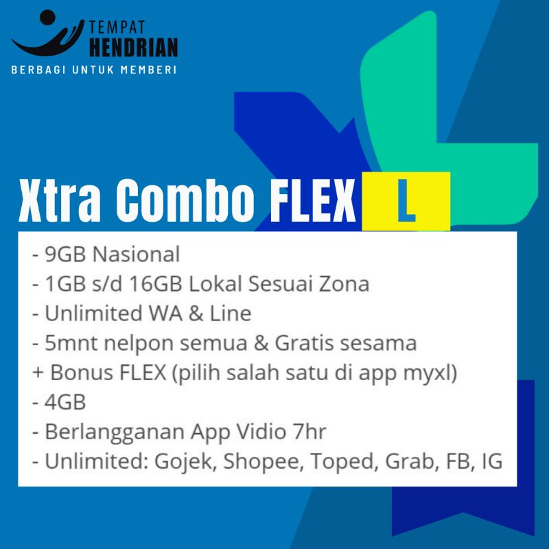 Paket data internet XL Xtra Combo Flex, S, M, L, XL, XXL, XXXL
