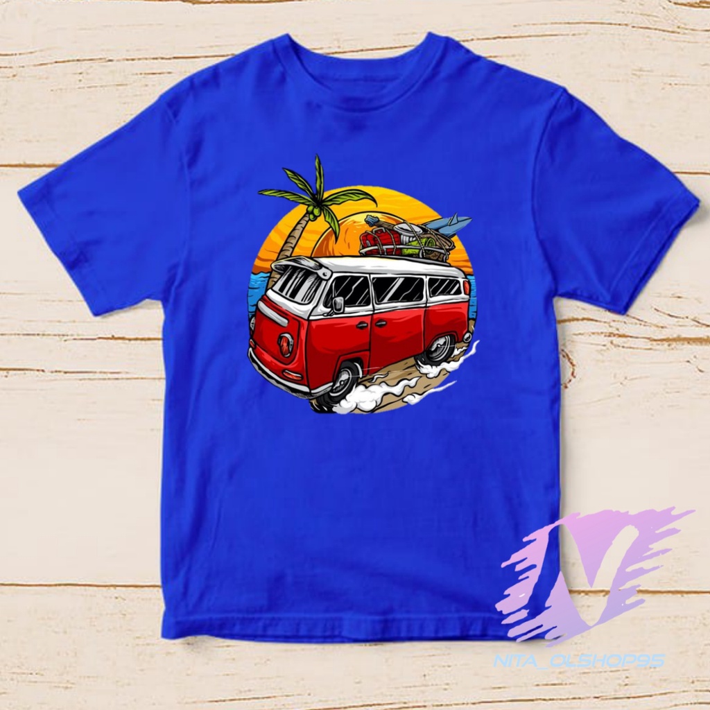 KAOS ANAK SUMMER ANIMASI PANTAI SUNSET