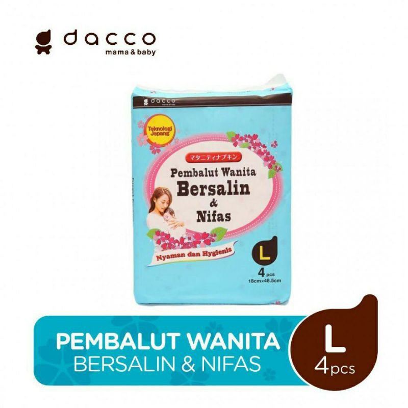 Dacco Pembalut Wanita Bersalin &amp; Nifas size M dan L - 8 Pcs dan 4 Pcs