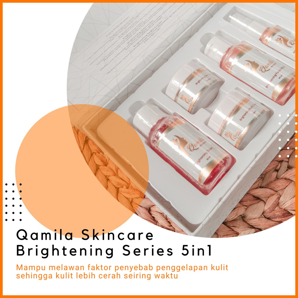Cream Pencerah Wajah Qamila SKincare Brightening 5 in 1 Halal & BPOM Paket Cream Wajah Glowing