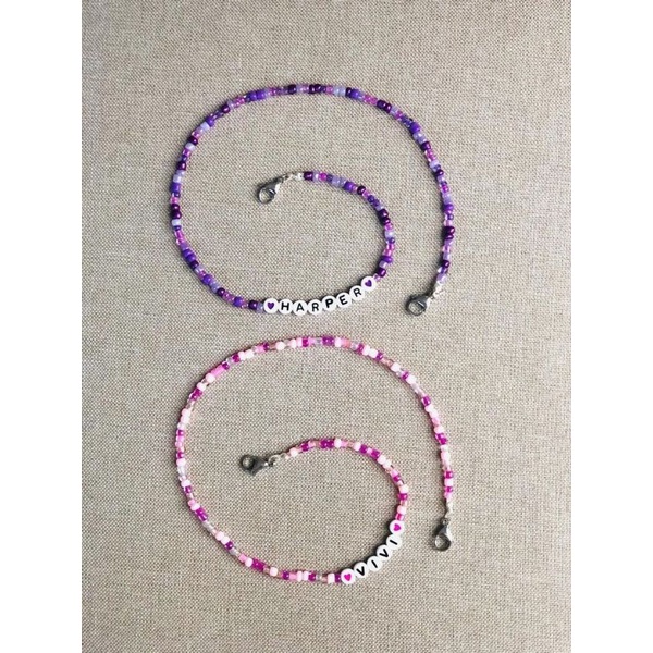 (PAKE NAMA)strap masker anak | gantungan masker anak perempuan | tali gantungan masker nama