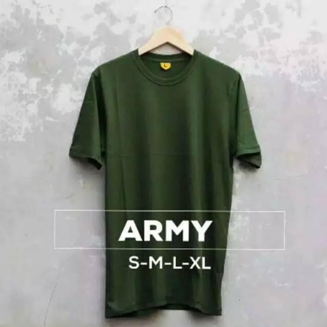 Kaos polos ijo army dewasa