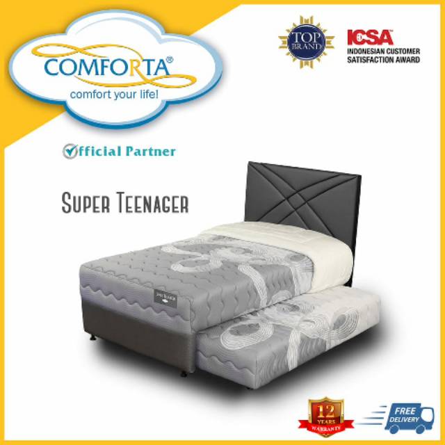 2in1 SET Comforta Super Teenager Kasur LATEX Spring Bed